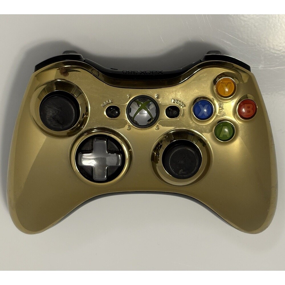 Microsoft Xbox 360 Limited Edition Chrome Gold Wireless Controller OEM